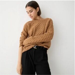 J. Crew Women's Cable Knit Sweater - Camel